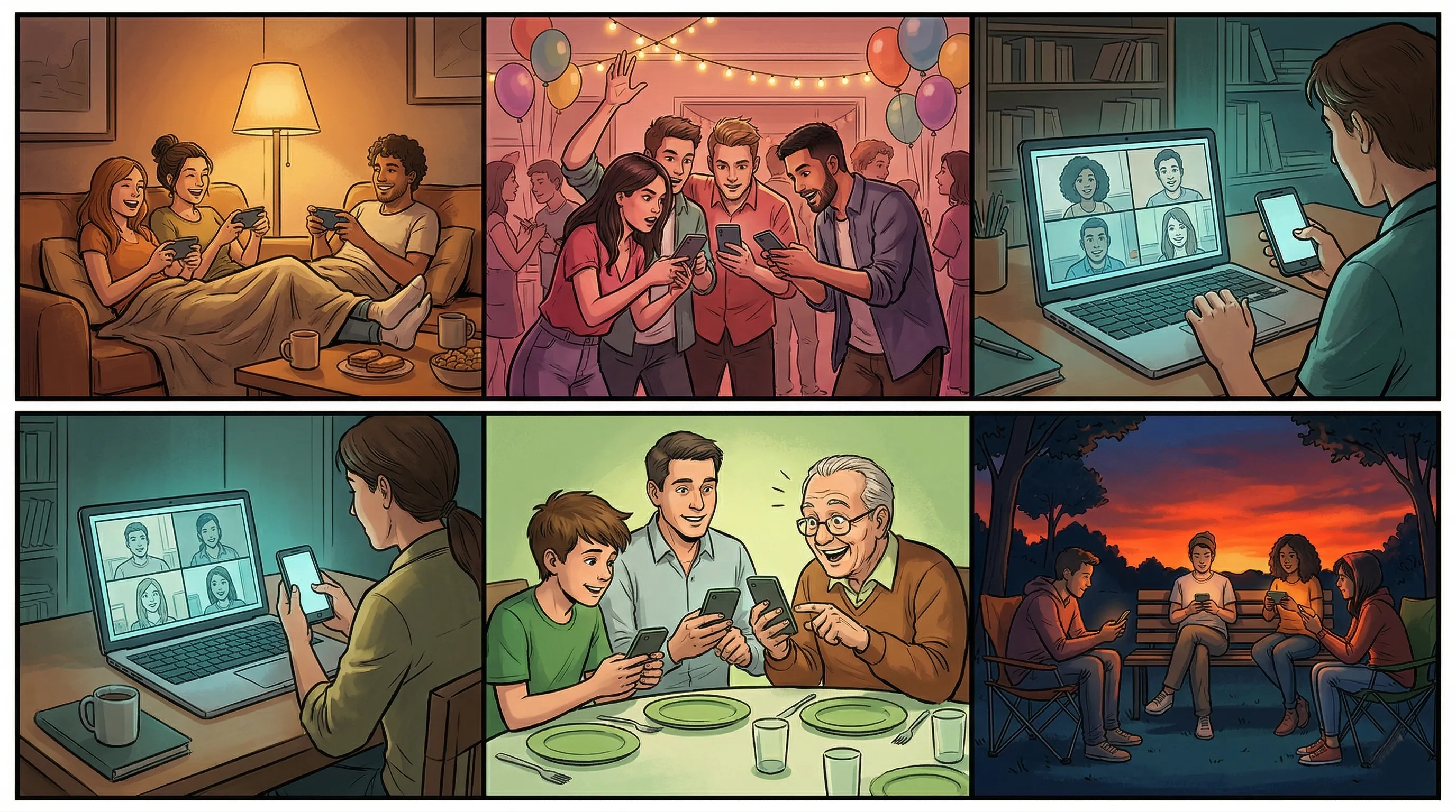 Varie situazioni in cui le app giochi di gruppo sono adatte