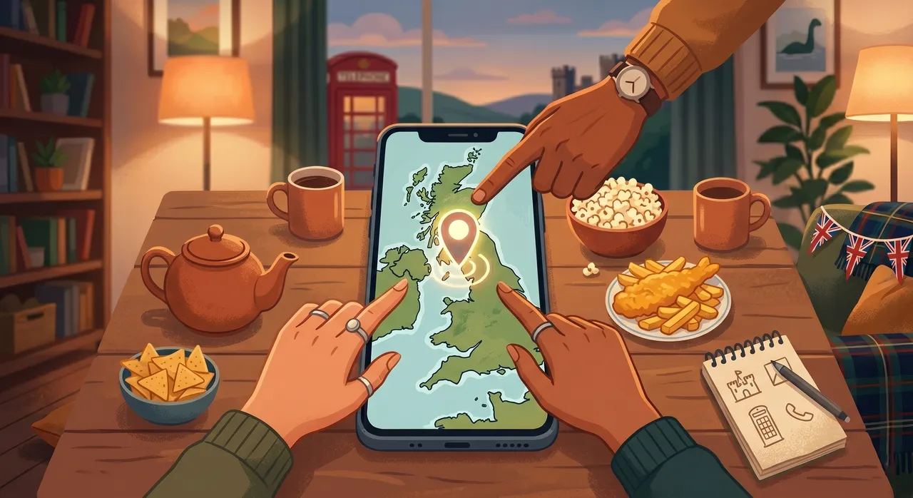 Players place a British city on the map in a British quiz map round