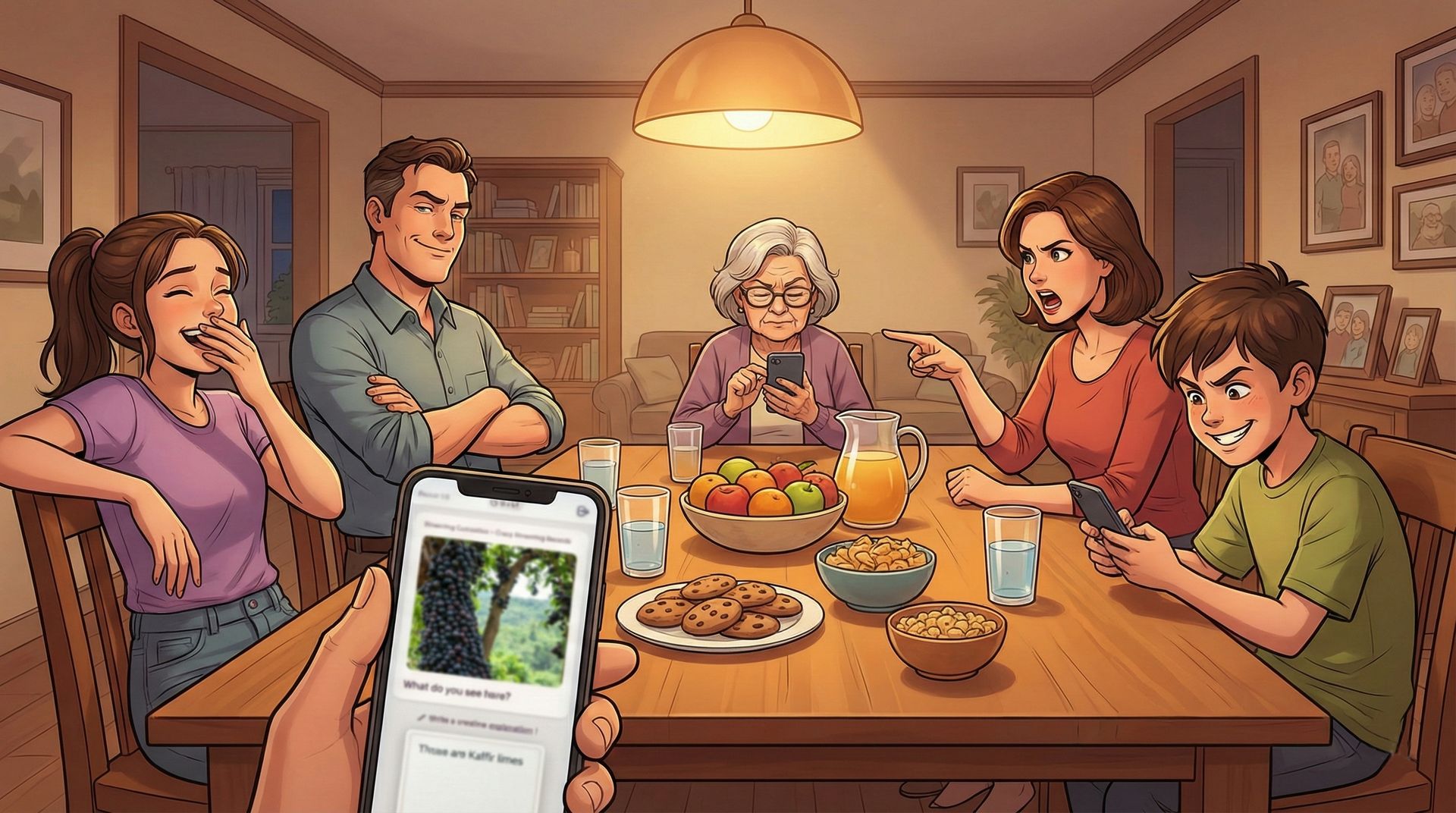 Familie spielt Gesellschaftsspiele ab 10 Jahren zusammen am Tisch