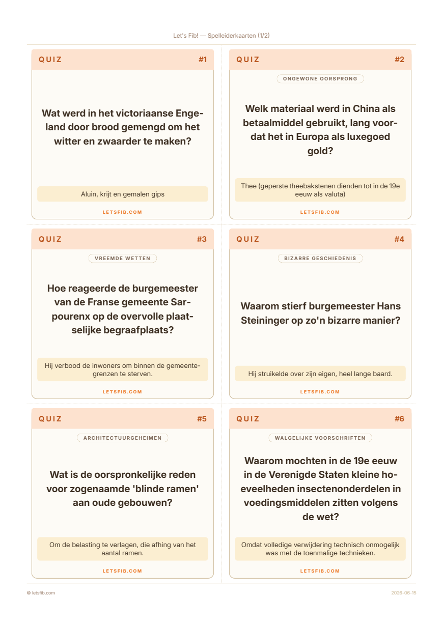 Quizkaarten printen met vragen en antwoorden
