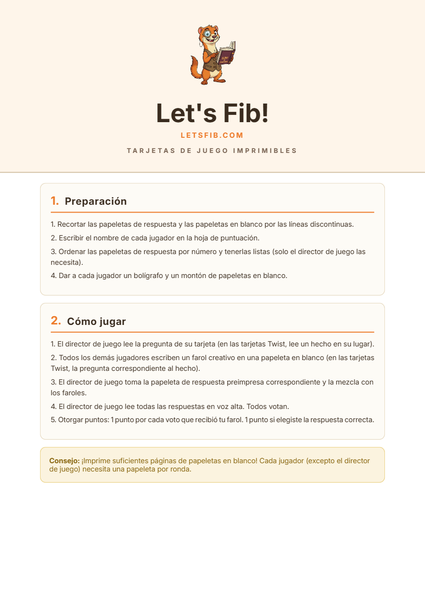 Instrucciones Print and Play