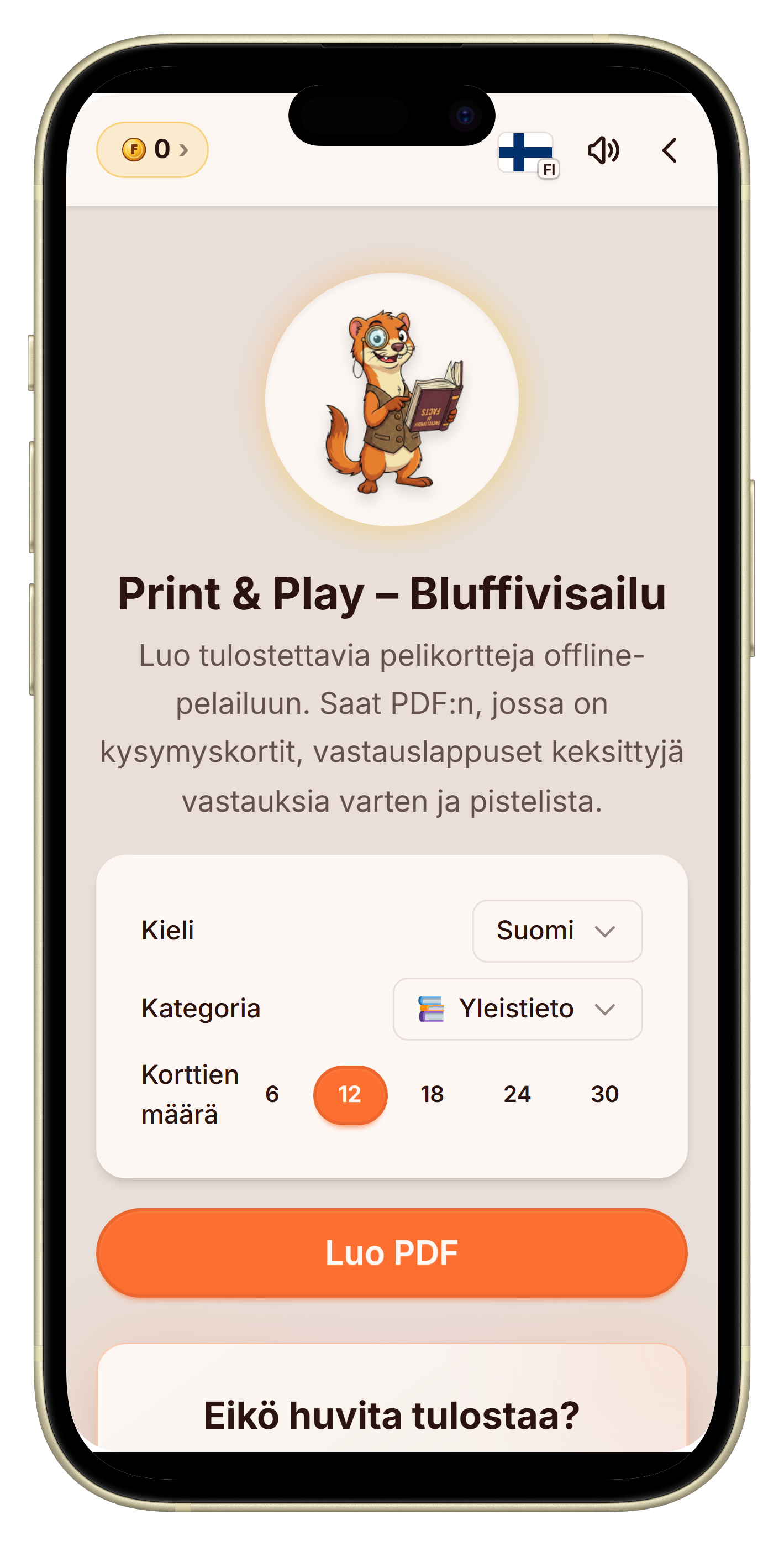 Pelikorttien generaattori