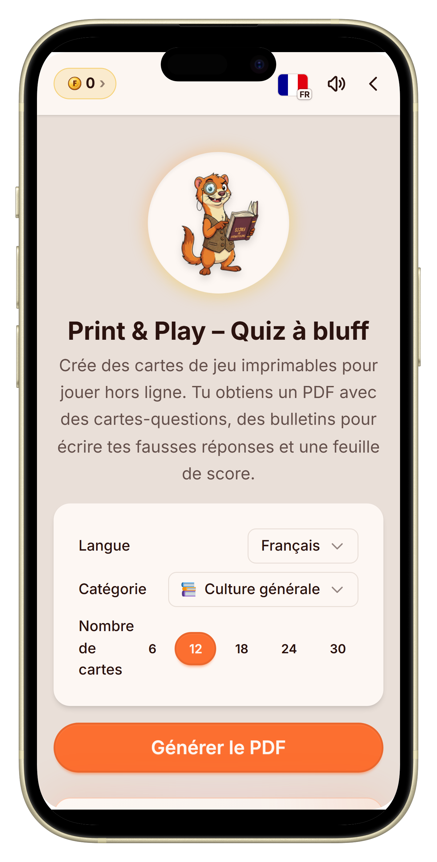 Générateur de cartes à imprimer