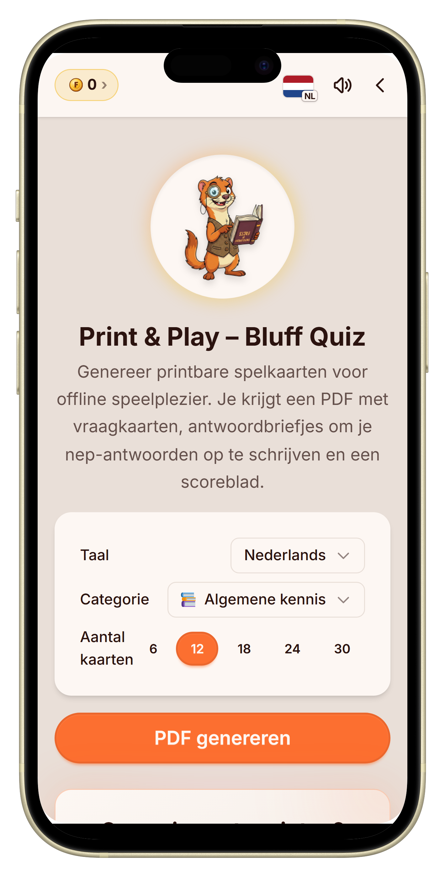 Speelkaarten generator van Let's Fib!