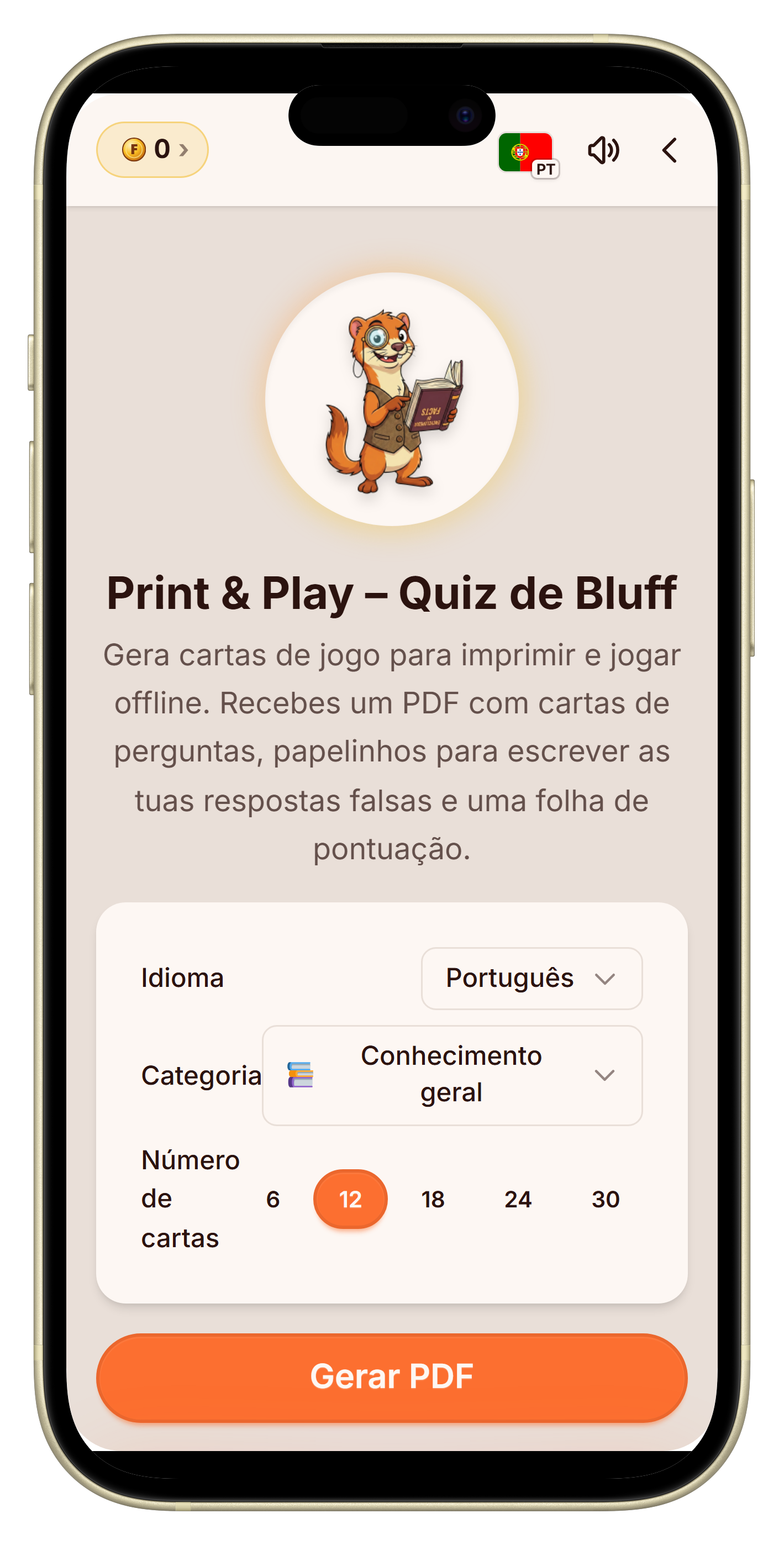 Gerador de cartas de jogo para imprimir