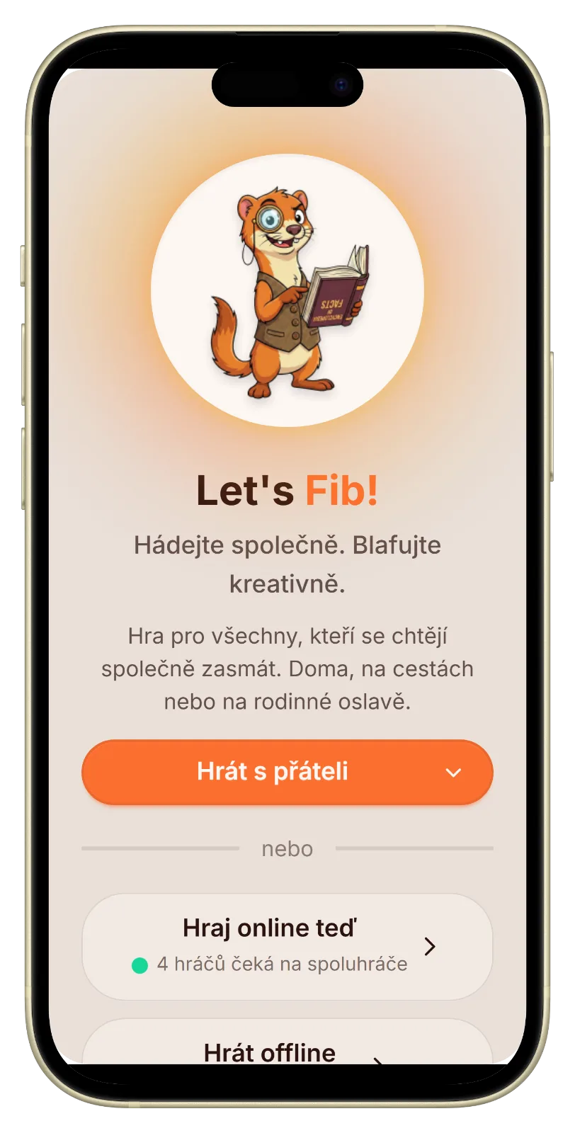 Let's Fib úvodní stránka