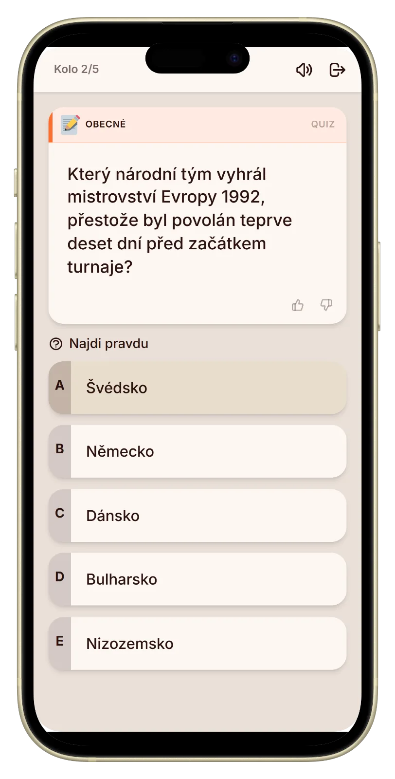 Hlasování o pravé fotbalové odpovědi mezi blufy v Let's Fib