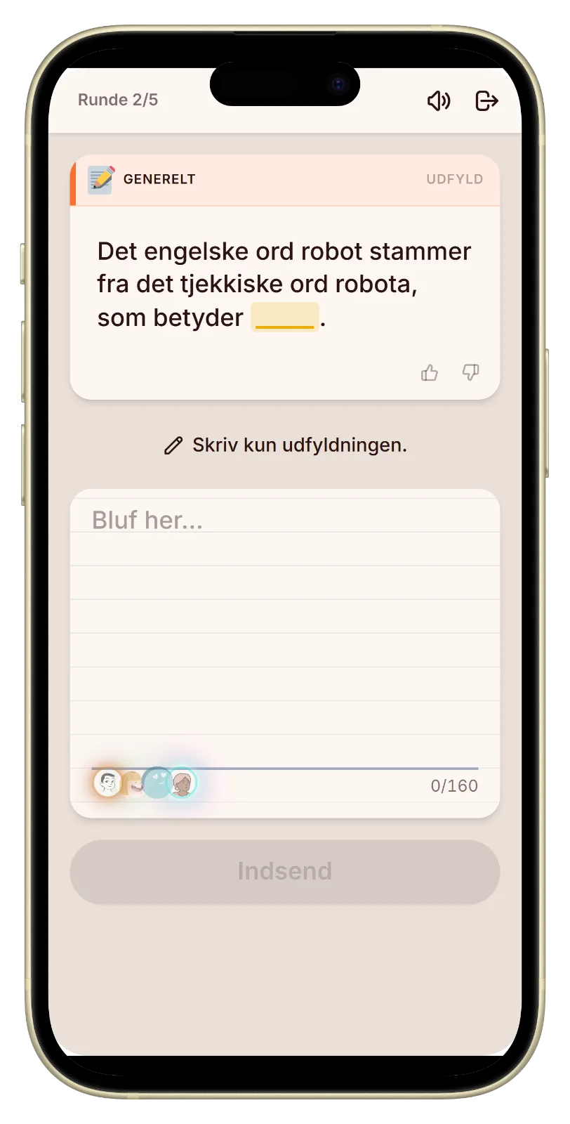 Skrive et svar i Let's Fib