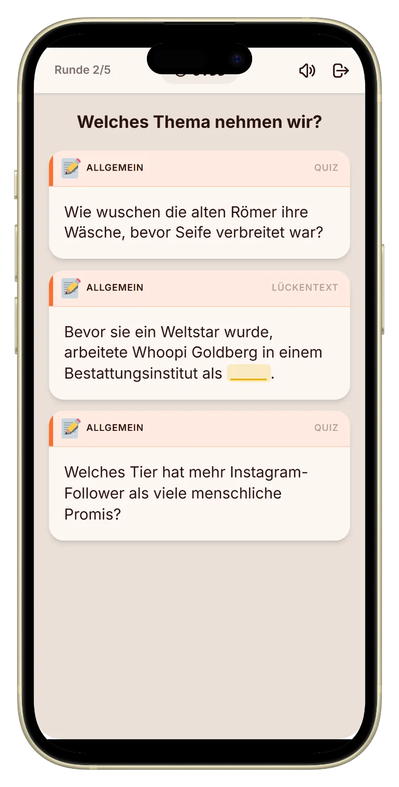 Let's Fib Quiz-Frage als Wahr oder Falsch Spiel
