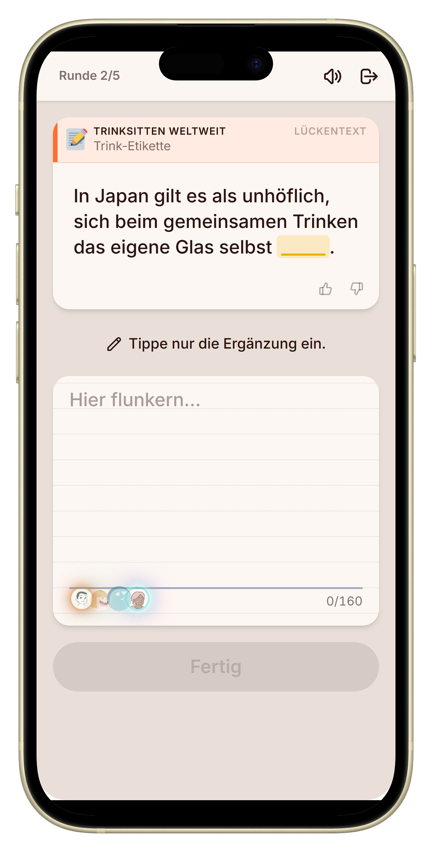 Let's Fib Trink-Modus Frage