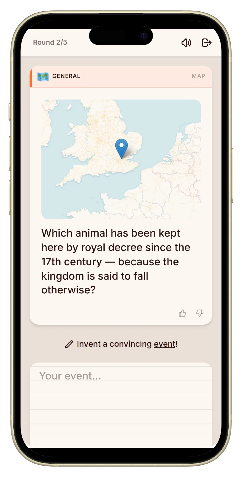 Let's Fib geography quiz on a map