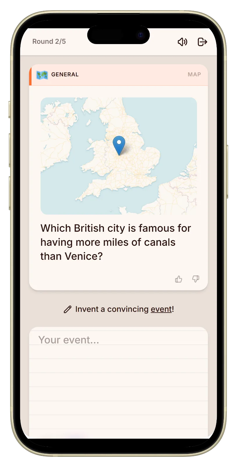 Placing a British city on the map in Let's Fib