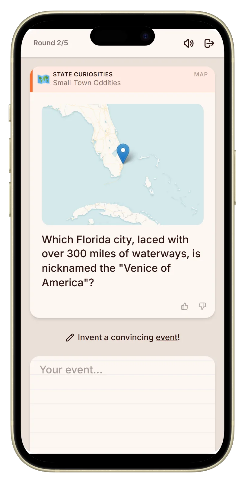Placing a US city on the map in Let's Fib