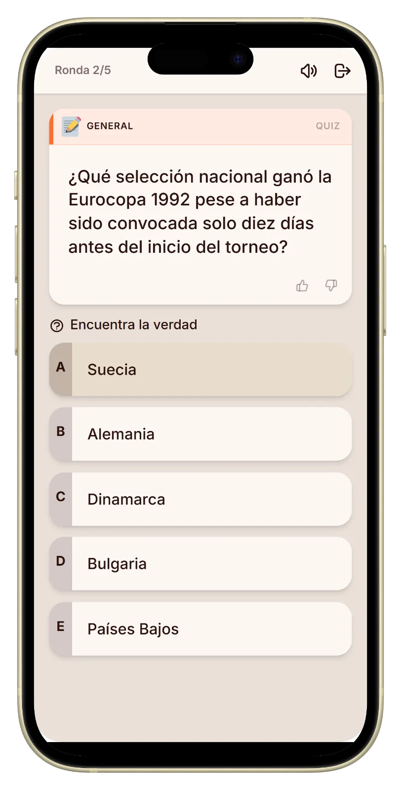 Votar la respuesta de fútbol verdadera entre los faroles en Let's Fib