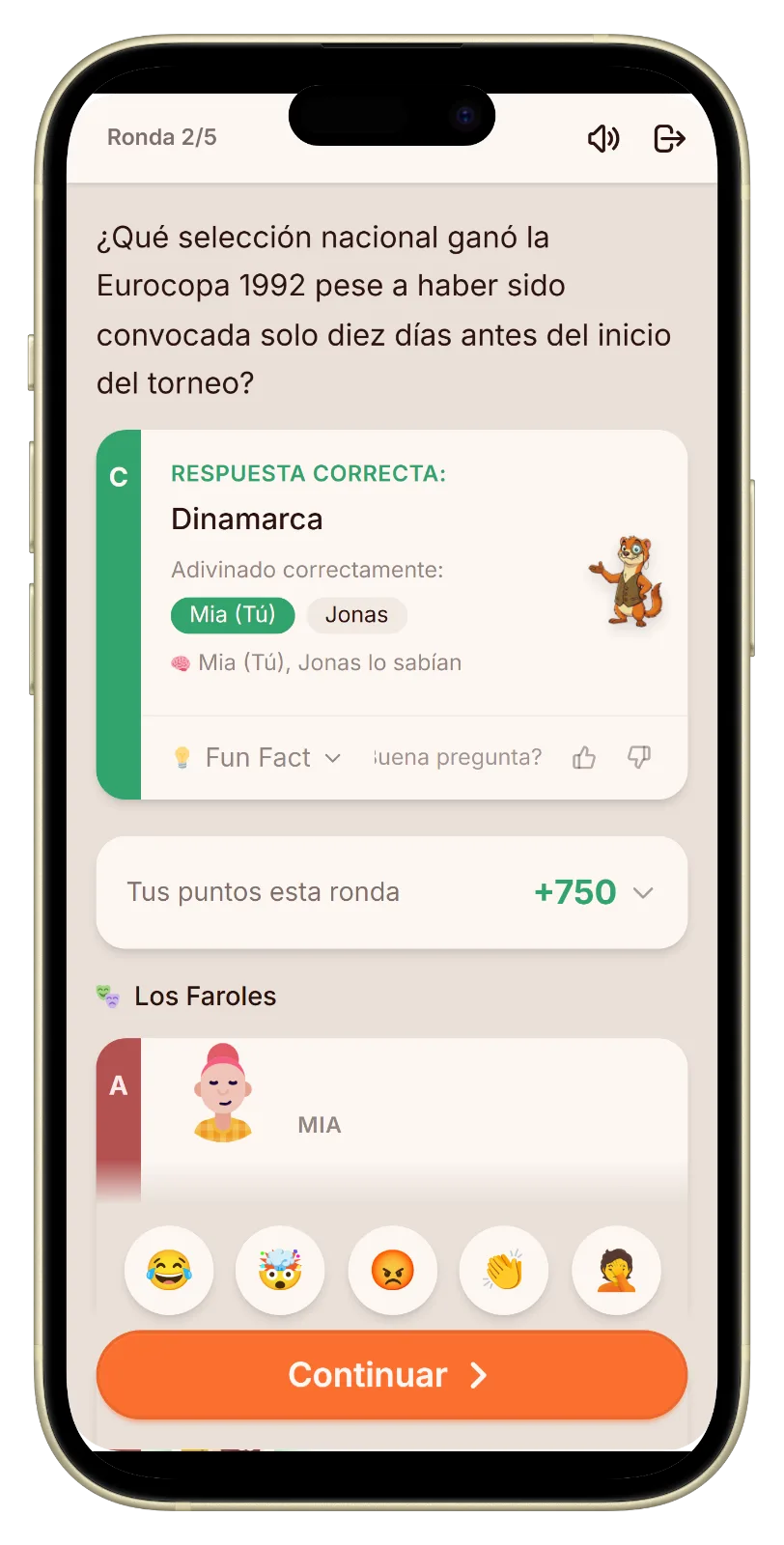 La revelación con la respuesta de fútbol verdadera y los puntos en Let's Fib