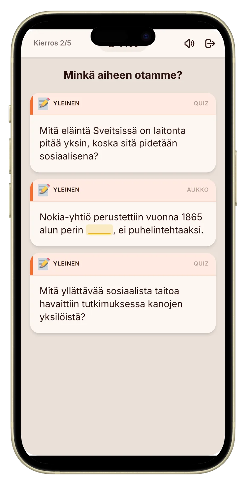 Let's Fib tietovisakysymys kämppisten peli-illassa