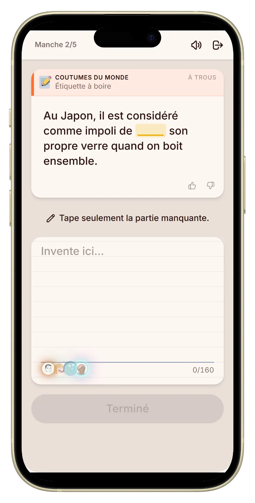 Question du mode à boire de Let's Fib