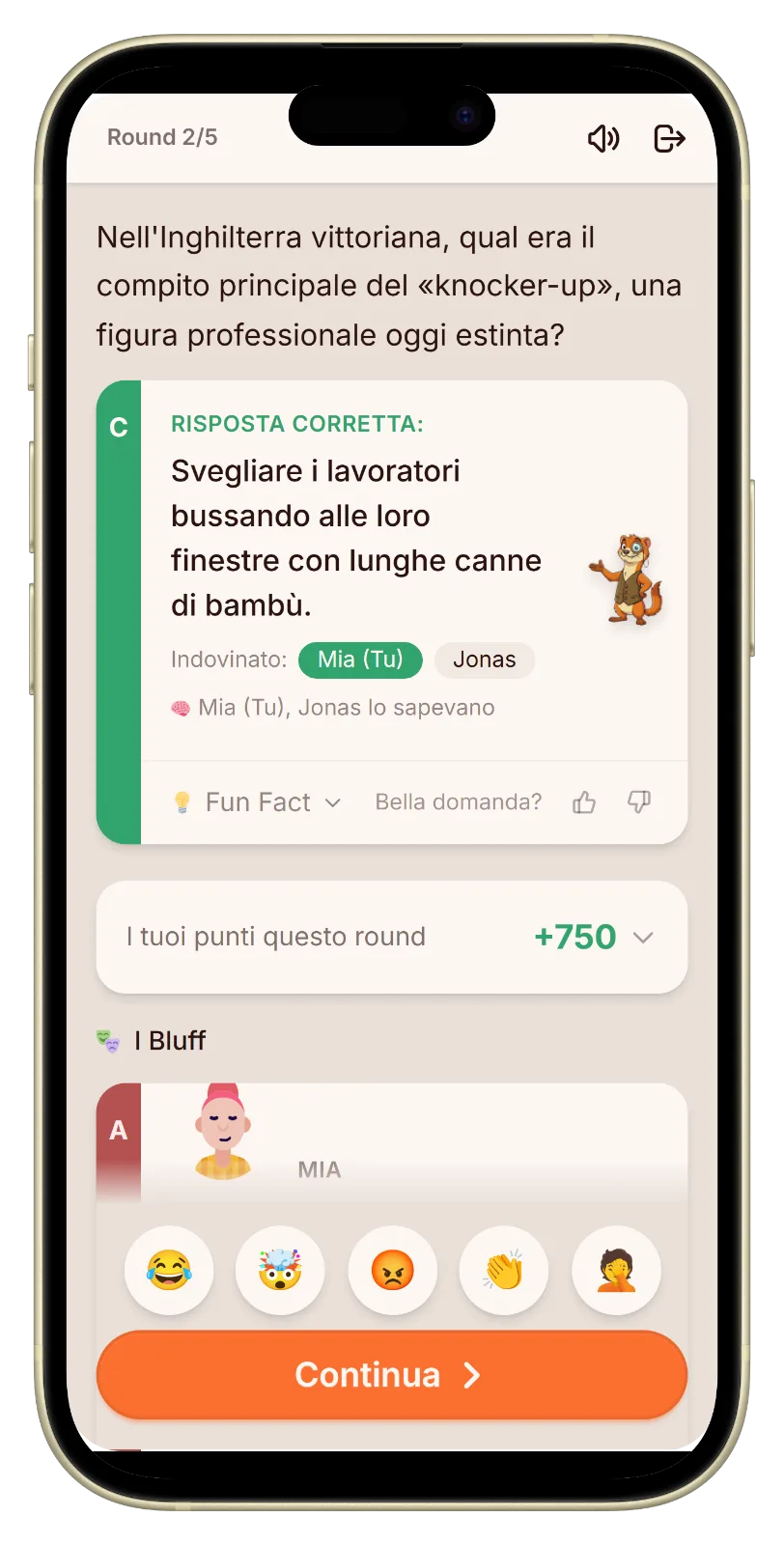 Schermata del risultato di Let's Fib