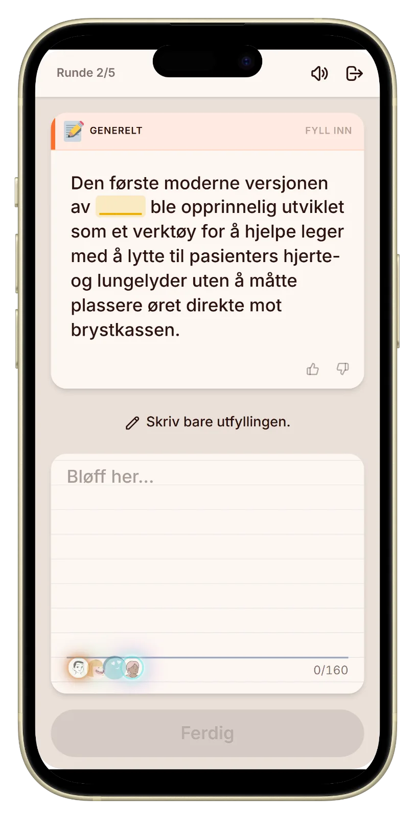 Skrive et svar i Let's Fib