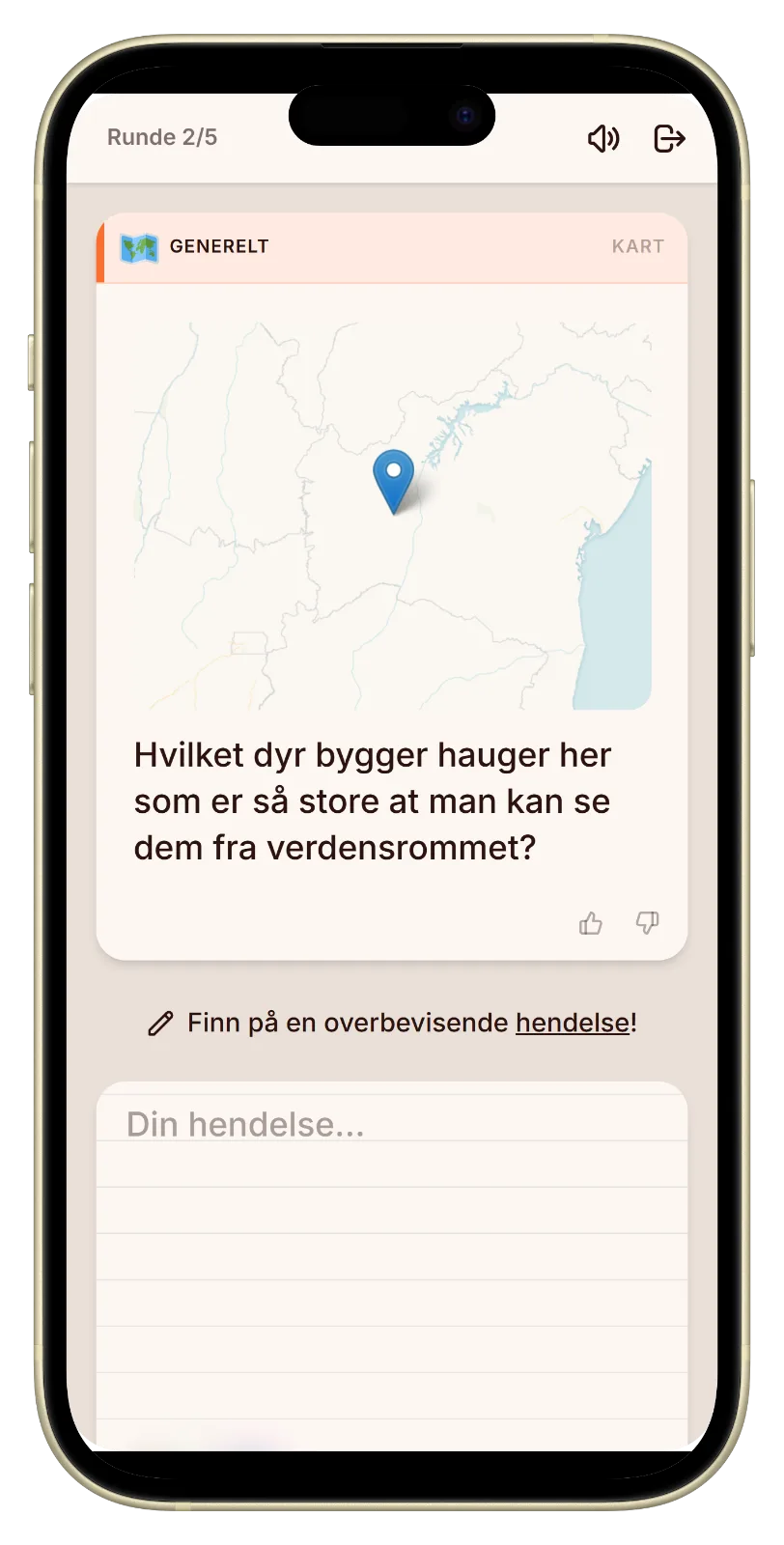 Let's Fib geografi-quiz med kart
