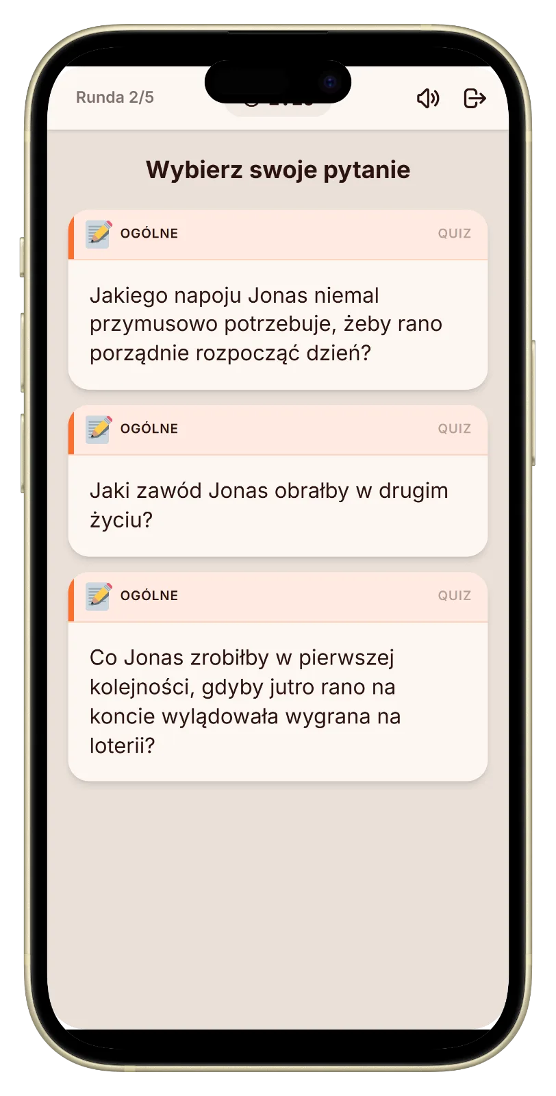 Pytanie z trybu O mnie w Let's Fib