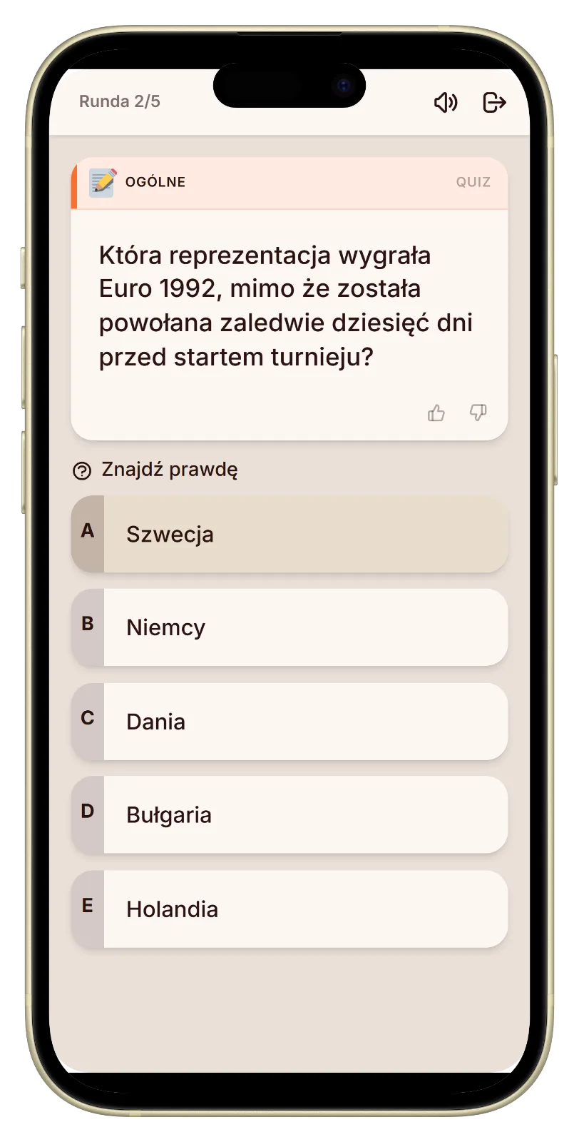 Głosowanie na prawdziwą odpowiedź piłkarską wśród blefów w Let's Fib