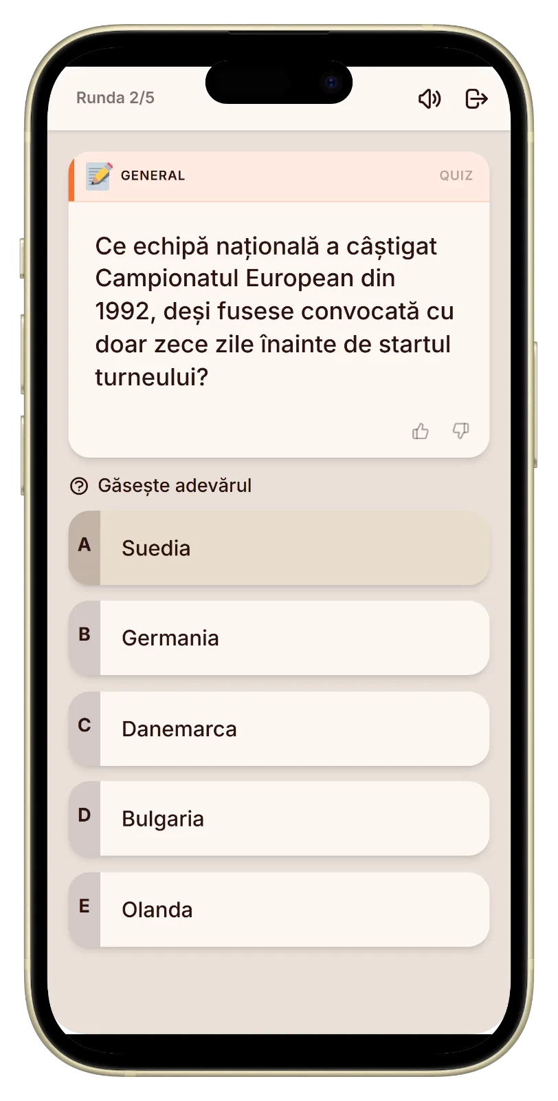 Votarea răspunsului de fotbal adevărat printre bluffuri în Let's Fib