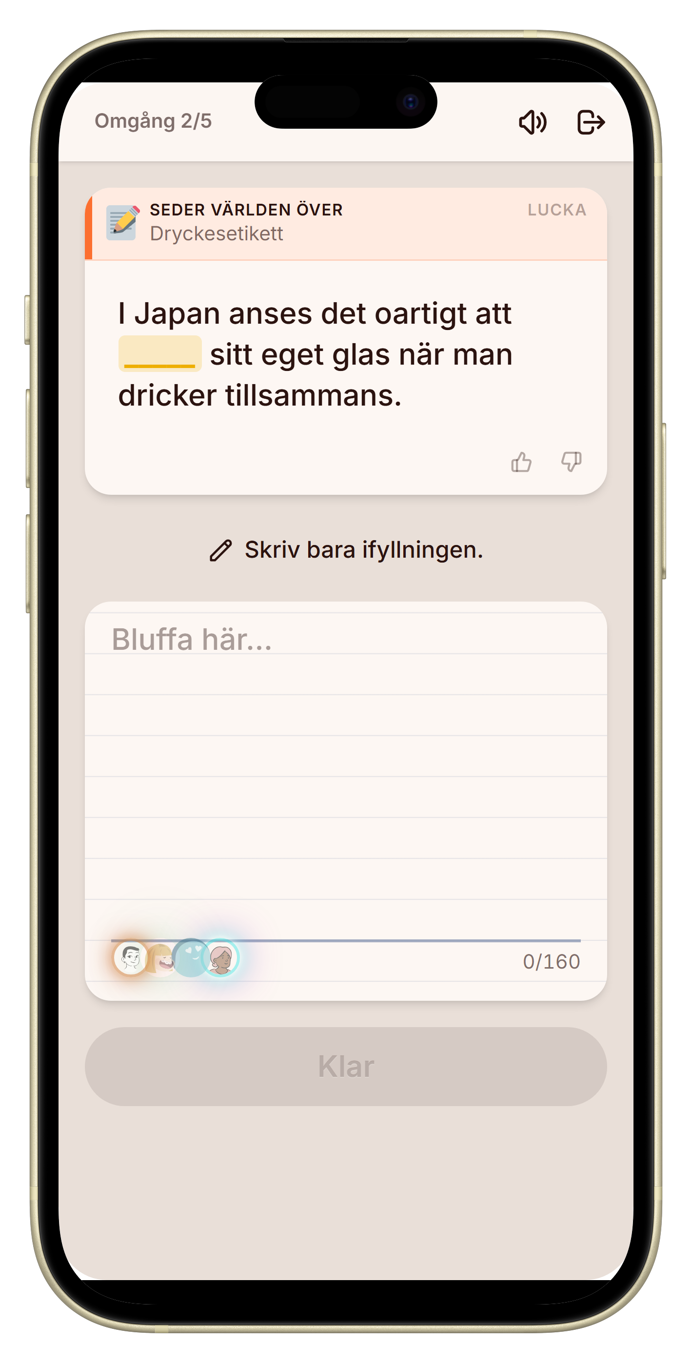 Let's Fib dryckesläge fråga