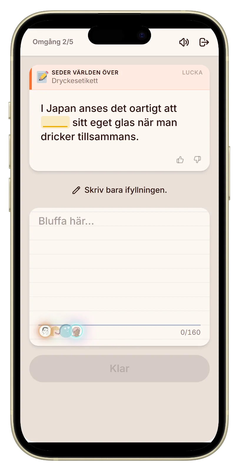 Let's Fib dryckesläge fråga