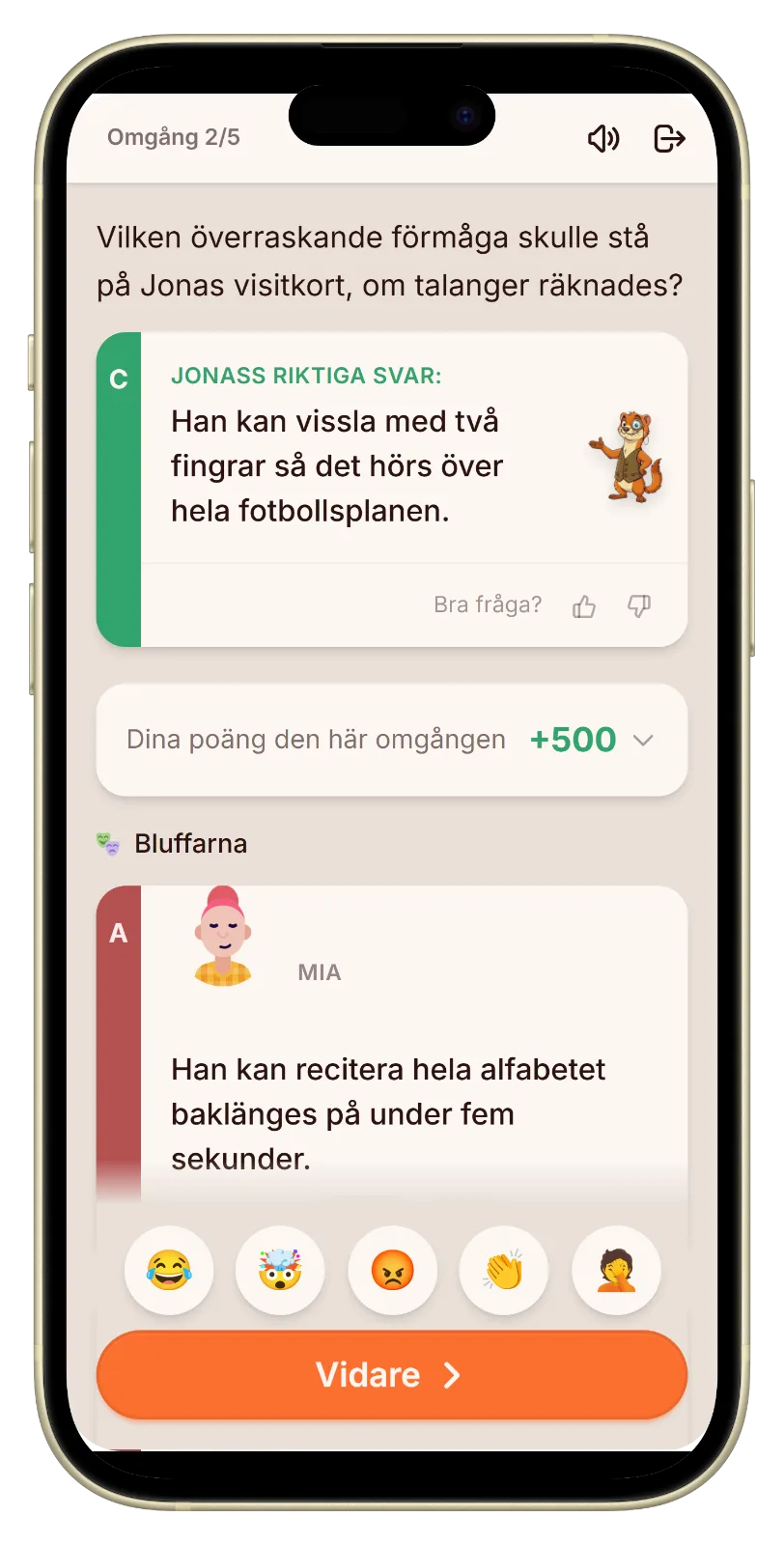 En tjejkvällsfråga avslöjas med poäng i Let's Fib