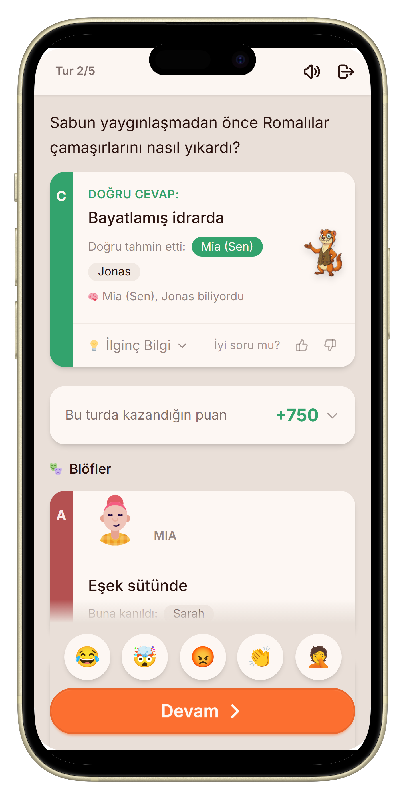 Let's Fib Sonuç ekranı
